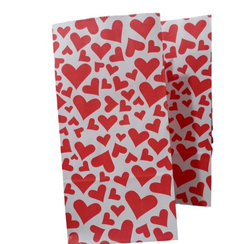 Bolsa de papel kraft corazones