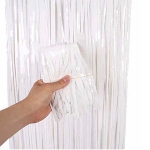 Cortina pastel blanco