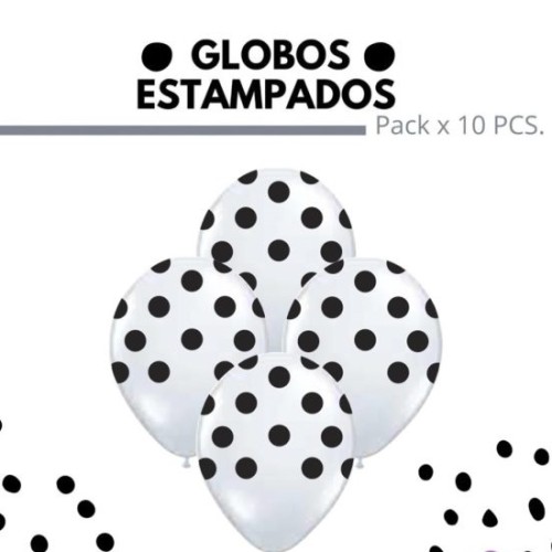 Globos blanco con lunares negros