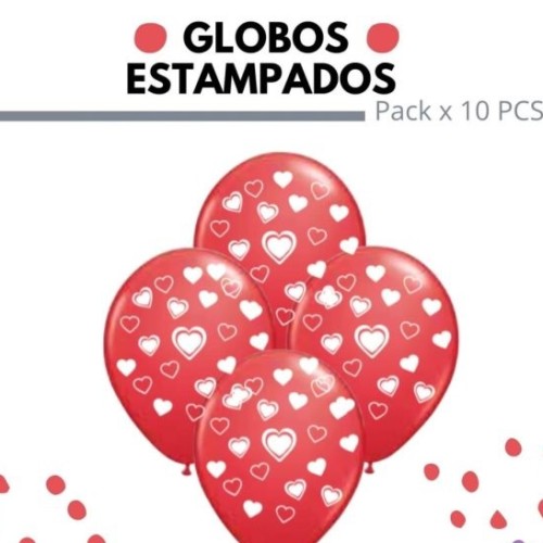 Globos estampados corazon